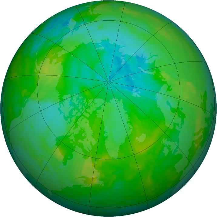 Arctic ozone map for 14 August 1981